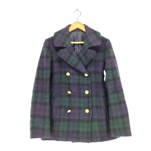 ユナイテッドアローズ UNITED ARROWS PINK LABEL BASIC モヘア混 金ボタン シャギーピーコート レディース JPN:M