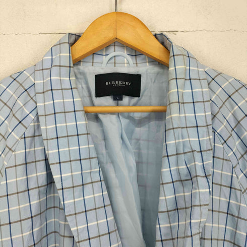 バーバリーロンドン BURBERRY LONDON チェック柄ホース刺繍ガウンコート メンズ L