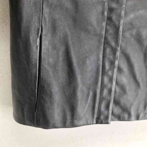 ルージュヴィフ Rouge vif lamb leather ラムレザー比翼ノーカラージャケット レディース 38