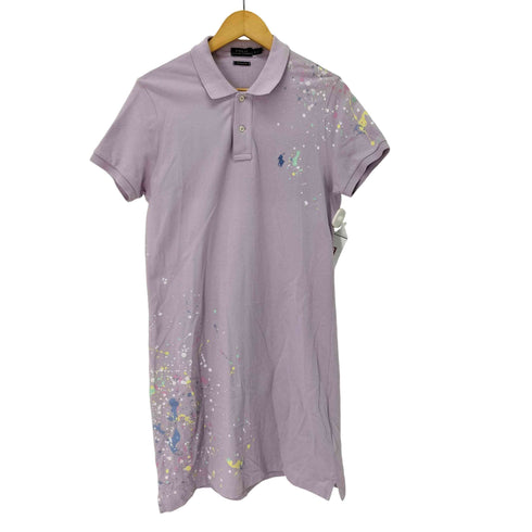 ポロラルフローレン POLO RALPH LAUREN THE MESH MINI ポニー刺繍 ペイント スプラッシュ デザイン ポロ ワンピース レディース import:L