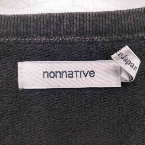 ノンネイティブ nonnative DWELLER HALF ZIP CREW COTTON SWEAT OVERDYED ジッパー付き クルーネック 長袖スウェット メンズ JPN:2
