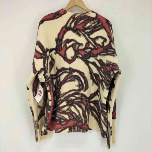 ザラ ZARA アート柄 アルパカ ウール混 クルーネック 長袖ニット メンズ import:L