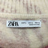 ザラ ZARA アート柄 アルパカ ウール混 クルーネック 長袖ニット メンズ import:L