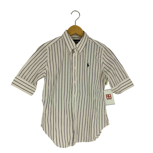 ラルフローレン RALPH LAUREN SUPER SLIM FIT ポニー刺繍 襟シン ストライプ柄 Q/S レギュラーカラーシャツ レディース US:6