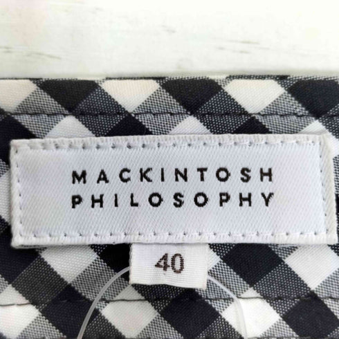 マッキントッシュフィロソフィー MACKINTOSH PHILOSOPHY ギンガムチェック ノーカラー ステンカラーコート レディース EUR:40
