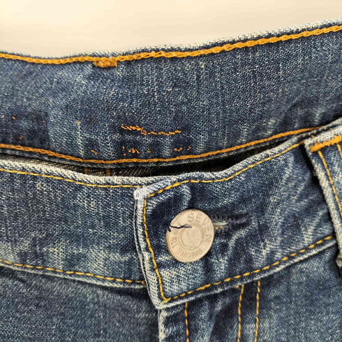 SEVEN for all mankind 90S USA製 紙パッチ バック刺繍 センタープレス ジップフライ デニムパンツ レディース 29inch