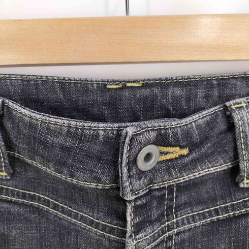 ボブソン BOBSON QUEEN'S LOW ヒゲ ステッチデザイン ジップフライ レイヤード フレア デニムパンツ レディース JPN:L