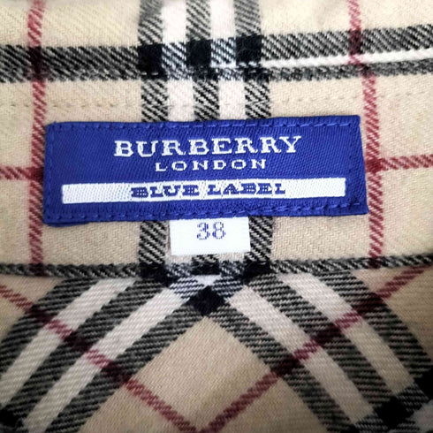 バーバリーブルーレーベル BURBERRY BLUE LABEL ホース刺繍ノバチェックシャツ レディース 38