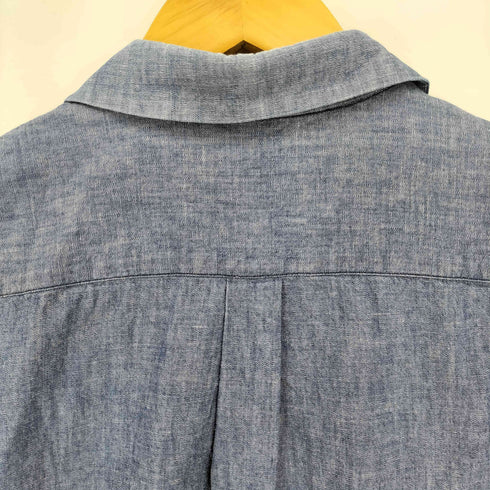 コムデギャルソンコムデギャルソン COMME des GARCONS COMME des GARCONS コムコム フランス製 デニム シャンブレー ラウンドカラー 丸襟 パフスリーブ L/S シャツ レディース JPN:S