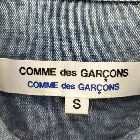 コムデギャルソンコムデギャルソン COMME des GARCONS COMME des GARCONS コムコム フランス製 デニム シャンブレー ラウンドカラー 丸襟 パフスリーブ L/S シャツ レディース JPN:S