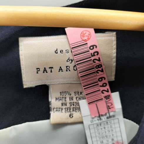 design by pat argenti シルク100% カラーパターン ノースリーブワンピース レディース 6