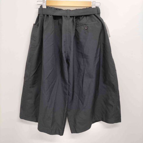 タオコムデギャルソン tao COMME des GARCONS AD2021 22SS ウエストベルト付き ポリ縮絨 ベルテッド ワイド ハーフパンツ レディース JPN:S