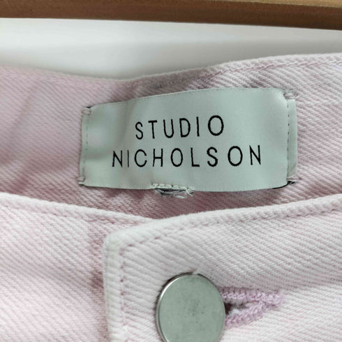 スタジオニコルソン STUDIO NICHOLSON ボタンフライ クロップド ワイドデニムパンツ メンズ