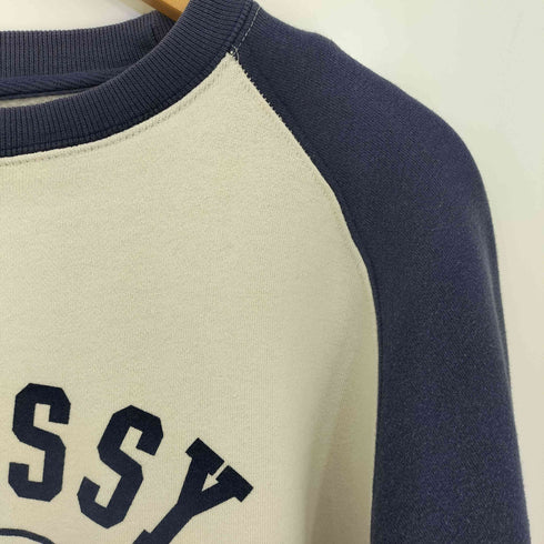 ステューシー Stussy 90s 紺タグ OLD アーチロゴ ラグランスリーブ クルーネックスウェット メンズ import:M