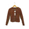 global rythme essence real leather リアルレザーニット切替ノーカラージャケット レディース