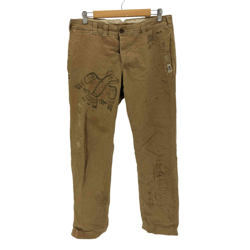 ポロバイラルフローレン Polo by RALPH LAUREN Built well CHINO ダメージ加工 プリントボタンフライチノ メンズ 34/32