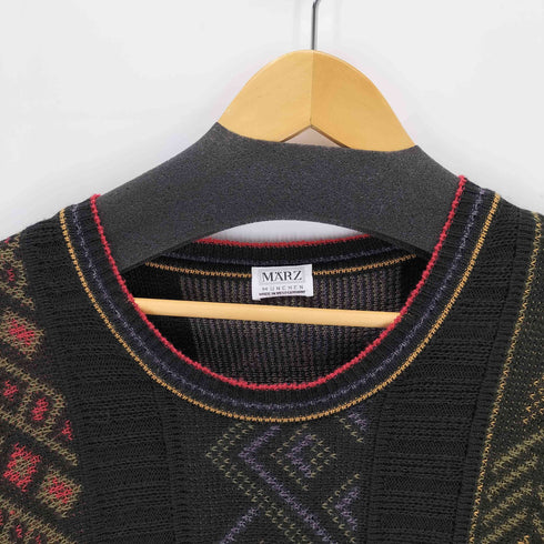 MARZ MUNCHEN 総柄 幾何学 切替ニット メンズ JPN:L