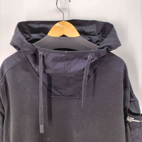 ジースターロー G-STAR RAW MIXED WOVEN CARGO HOODED SW ミリタリーディテール 異素材 フーデッドス ウェット パーカー メンズ import:L