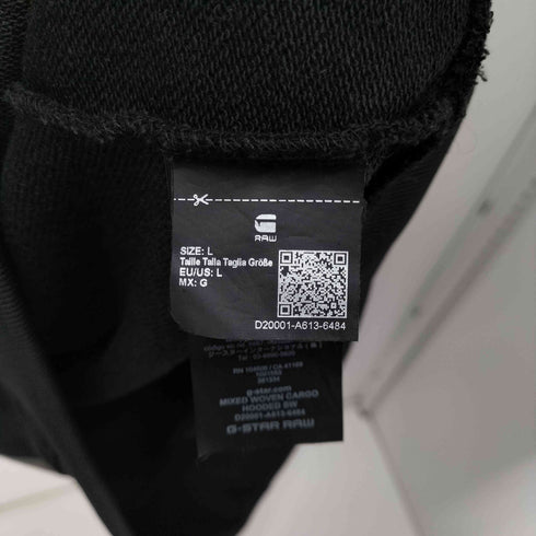 ジースターロー G-STAR RAW MIXED WOVEN CARGO HOODED SW ミリタリーディテール 異素材 フーデッドス ウェット パーカー メンズ import:L