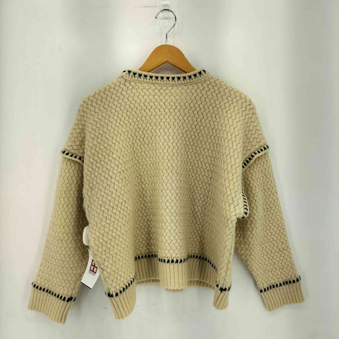 ザラ ZARA ロングスリーブ ステッチデザイン クロップド ニット レディース M