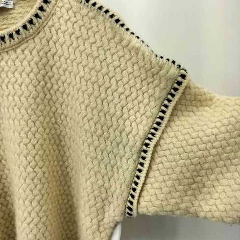 ザラ ZARA ロングスリーブ ステッチデザイン クロップド ニット レディース M