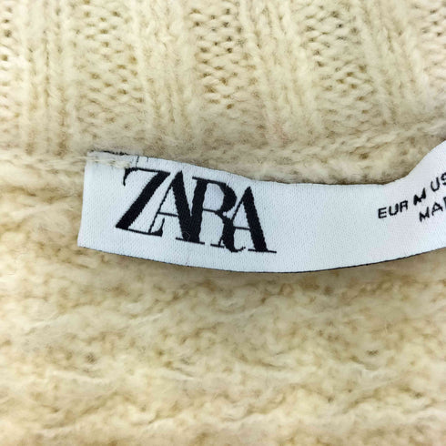 ザラ ZARA ロングスリーブ ステッチデザイン クロップド ニット レディース M