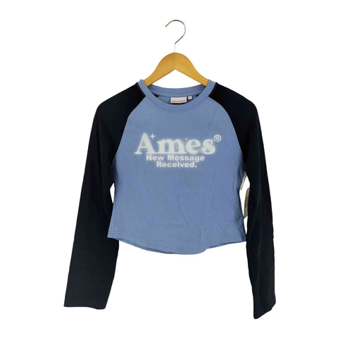 ames worldwide ロゴプリント ラグラン Tシャツ street レディース JPN:S