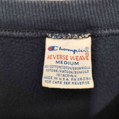 チャンピオン Champion 90s USA製 REVERSE WEAVE リバースウィーブ 刺繍タグ カレッジロゴ クルーネック スウェット メンズ import:M