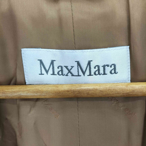 マックスマーラ MAX MARA イタリア製 ウール ダブルブレスト ベルテッド ロングコート レディース US:8