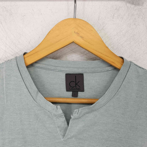 カルバンクライン CALVIN KLEIN キーネック ボーダー柄 カットソー Tシャツ メンズ JPN:L