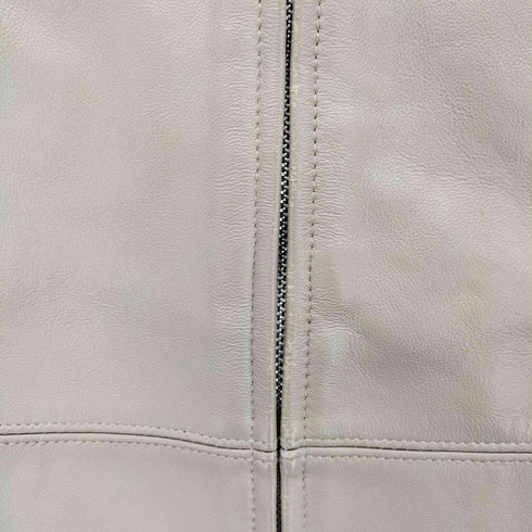 ナチュラルビューティーベーシック NATURAL BEAUTY BASIC シープレザー ジップアップ ノーカラー ジャケット レディース JPN:L