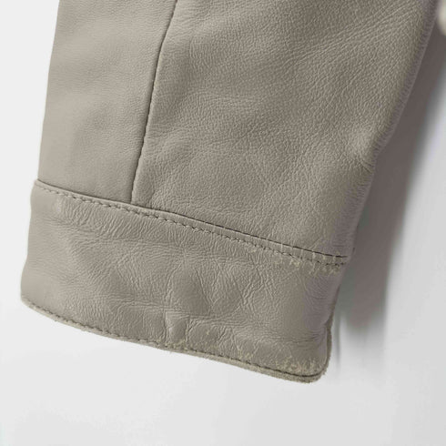 ナチュラルビューティーベーシック NATURAL BEAUTY BASIC シープレザー ジップアップ ノーカラー ジャケット レディース JPN:L