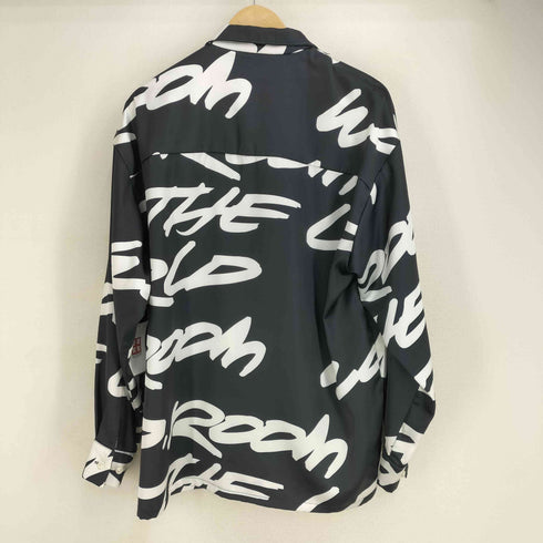 P-ROOM THE WORLD 総柄 ロゴプリント オープンカラー パジャマシャツ メンズ import:M