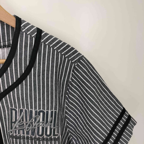 レフラー Leflah ストライプ ベースボールシャツ メンズ JPN:L