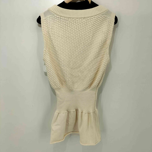 ラインヴァンド LEINWANDE ドレープウエストVネックニットベスト レディース FREE