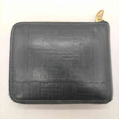 コムデギャルソン COMME des GARCONS EMBOSSED LOGOTYPE エンボス ロゴ ラウンドジップ 二つ折り 財布 ウォレット レディース