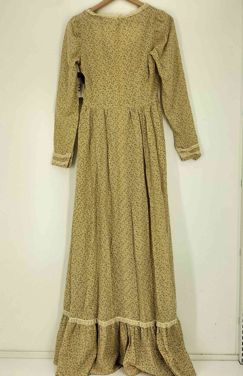 ガニーサックス GUNNE SAX 70-80S 花柄 レース ロング シャツワンピース ゴスロリ レディース