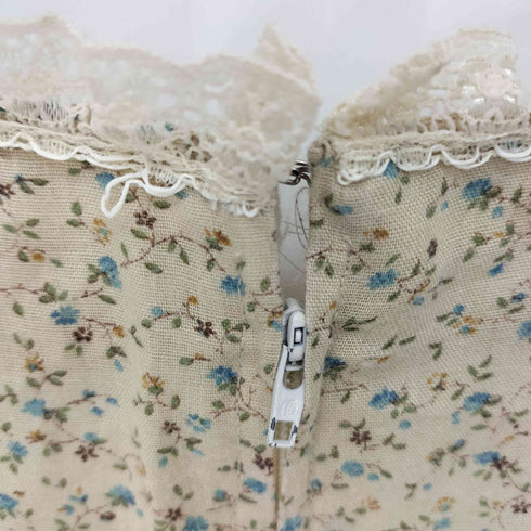 ガニーサックス GUNNE SAX 70-80S 花柄 レース ロング シャツワンピース ゴスロリ レディース