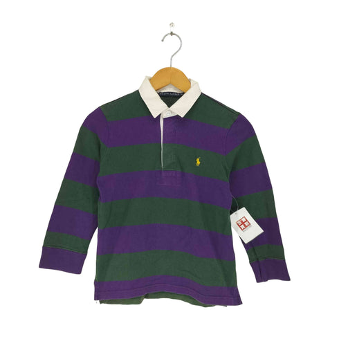 ラルフローレン RALPH LAUREN ボーダー柄ポニー刺繍ラガーシャツ レディース M