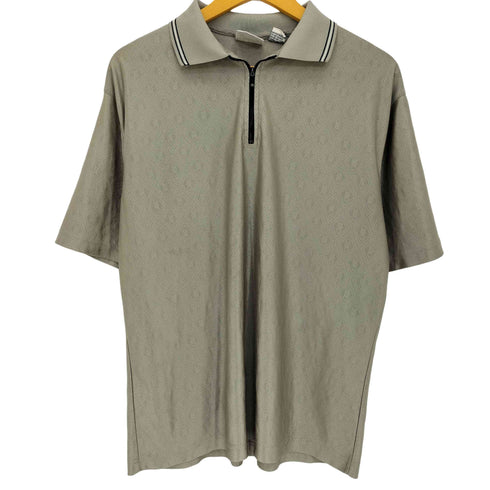 STREET CULTURE 90s 総柄 ハーフジップ ポロシャツ メンズ import:M