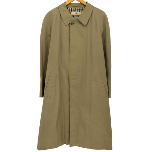 アクアスキュータム AQUASCUTUM イングランド製 裏地チェック ステンカラーコート メンズ