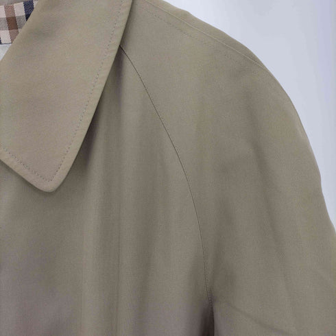 アクアスキュータム AQUASCUTUM イングランド製 裏地チェック ステンカラーコート メンズ