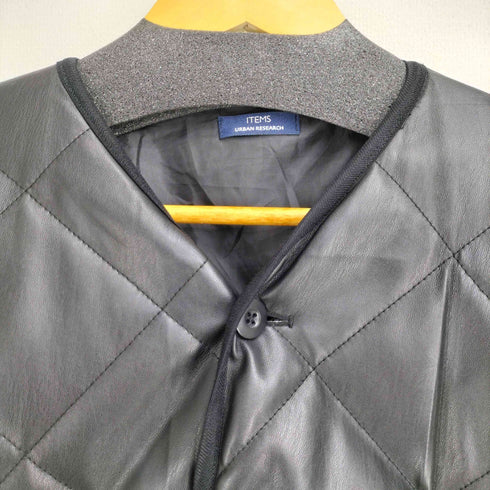 アイテムズ アーバンリサーチ ITEMS URBAN RESEARCH フェイクレザー ダイヤキルトジャケット メンズ JPN:M