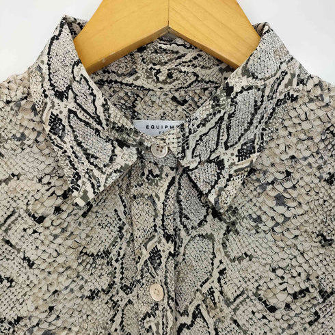 エキプモンフェム EQUIPMENT FEMME パイソン柄シルクシャツ ブラウス レディース import:S