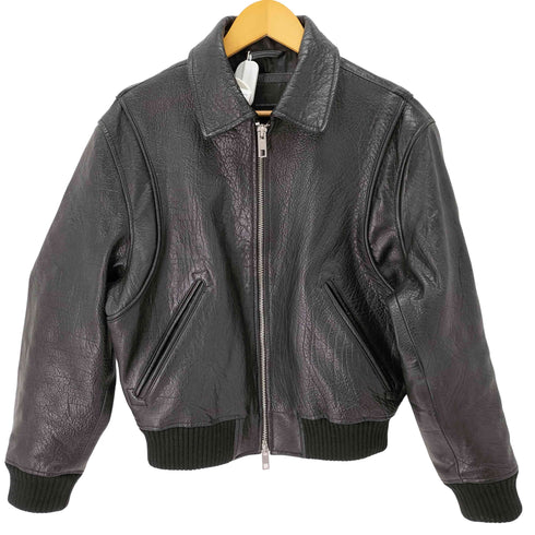 ザラ ZARA エンボス加工レザーバイカージャケット / バッファローレザー メンズ import:S