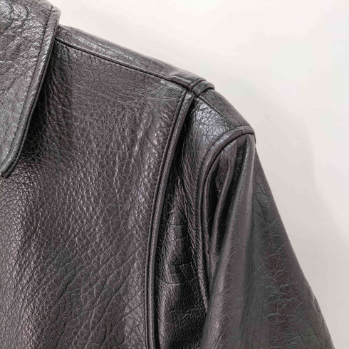 ザラ ZARA エンボス加工レザーバイカージャケット / バッファローレザー メンズ import:S