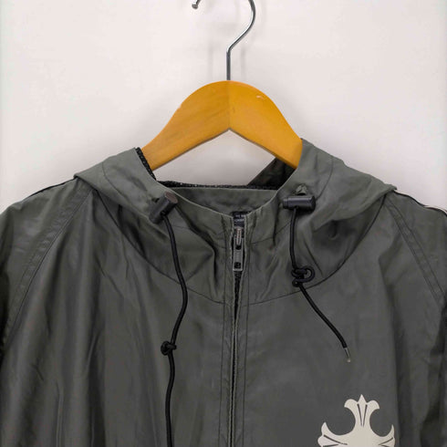 両面クロスボーン プリント ジップアップ フーデッド ジャケット Y2K メンズ JPN:L