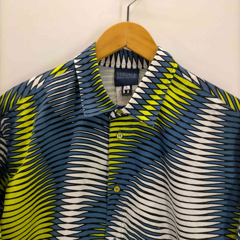 ヴェルサーチジーンズクチュール VERSACE JEANS COUTURE 90-00S イタリア製 グラデーション サイケ L/S シャツ メンズ import:L
