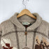 エルエルビーン L.L.Bean 80-90S 香港製 総柄 ショールカラー カウチン プルオーバー ウール ニット メンズ import:S