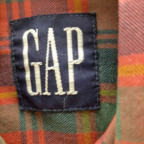 ギャップ Gap 90S デカタグ ボタンダウン L/S チェック シャツ メンズ import:M